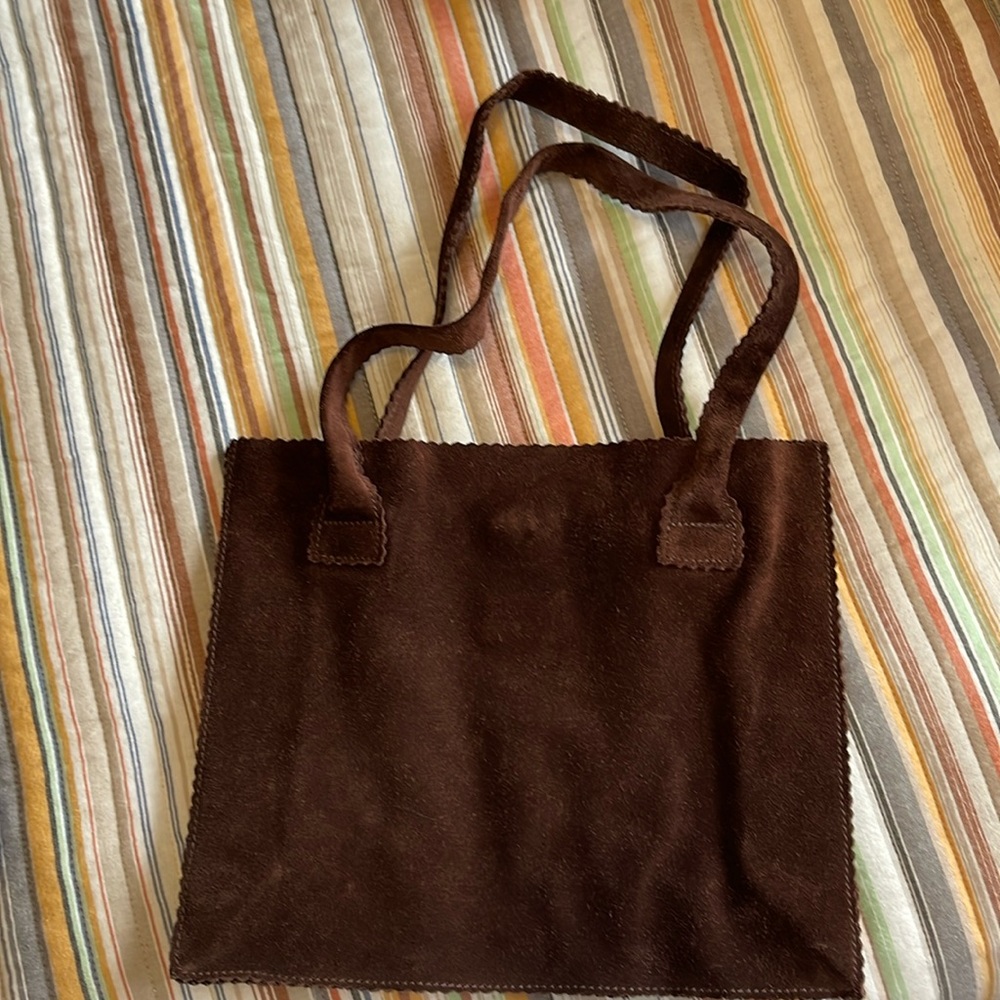 Brown suede Ginger Michelle tote bag